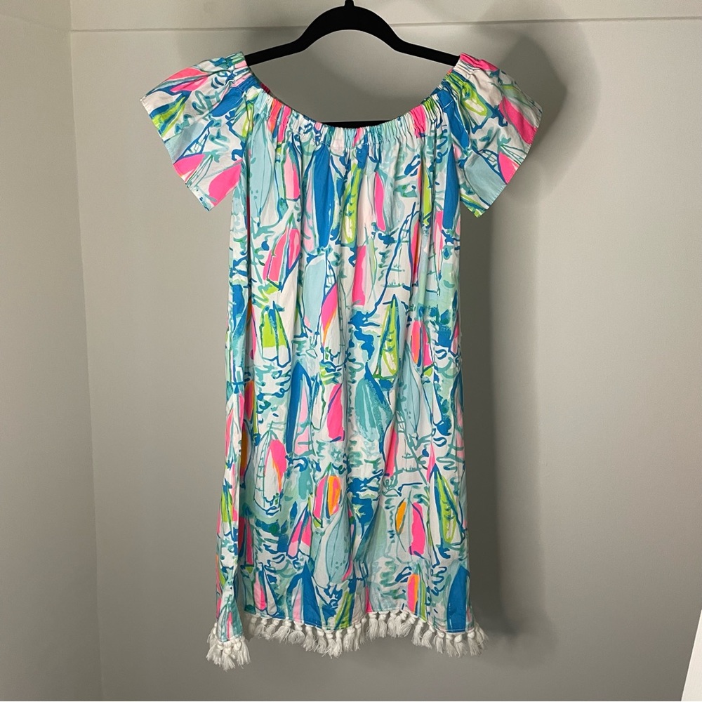 Lilly Pulitzer Off The Shoulder Cover Up Dress XS